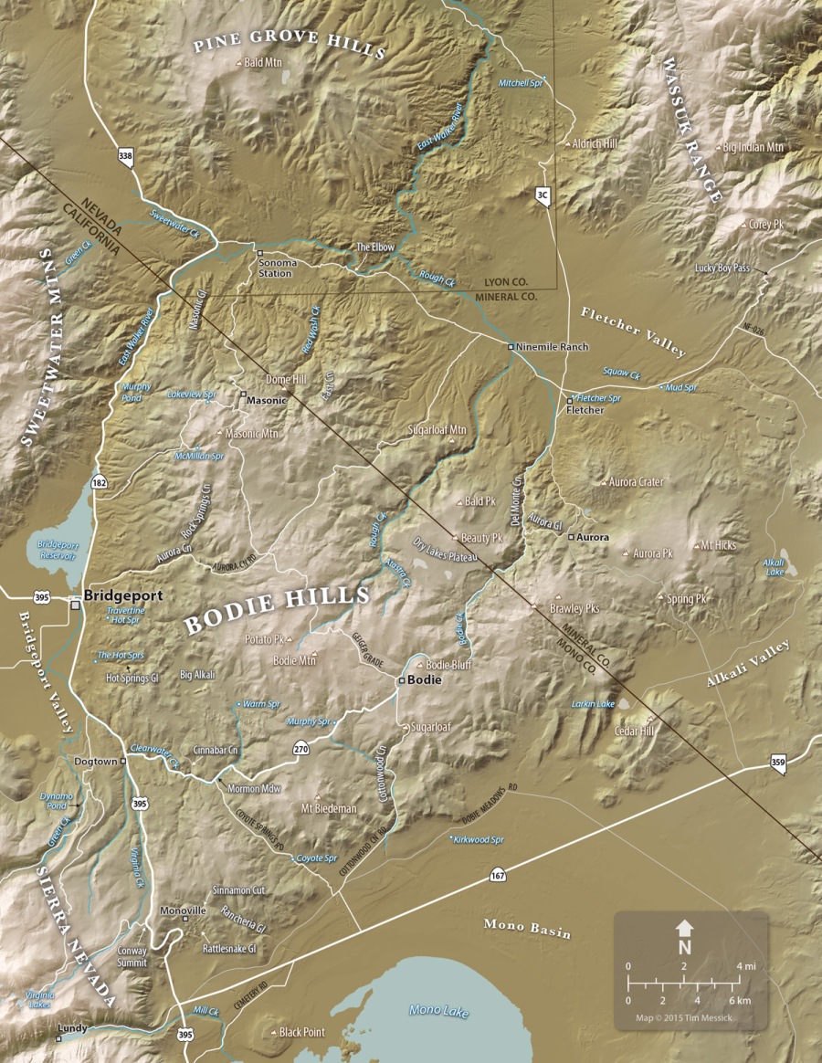 Map of the Bodie Hills and Vicinity